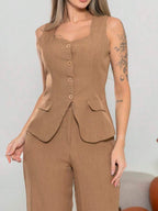 Conjunto de colete e calça Pantalona