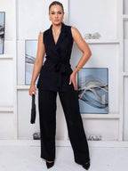 Conjunto com Calça Pantalona Cintura Alta