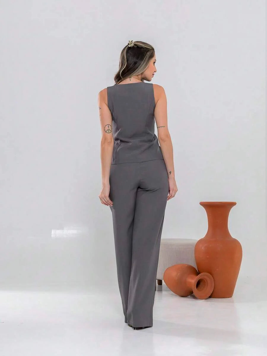 Conjunto de colete e calça Pantalona