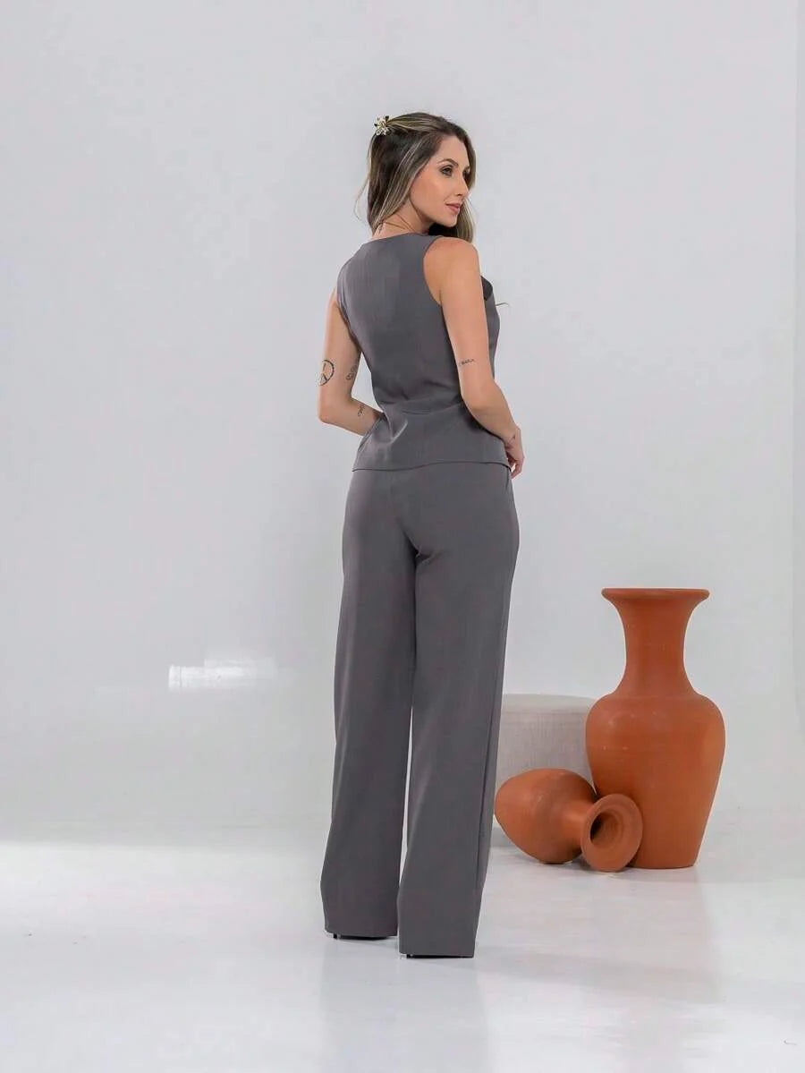 Conjunto de colete e calça Pantalona