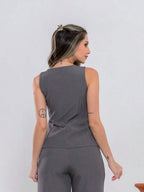 Conjunto de colete e calça Pantalona