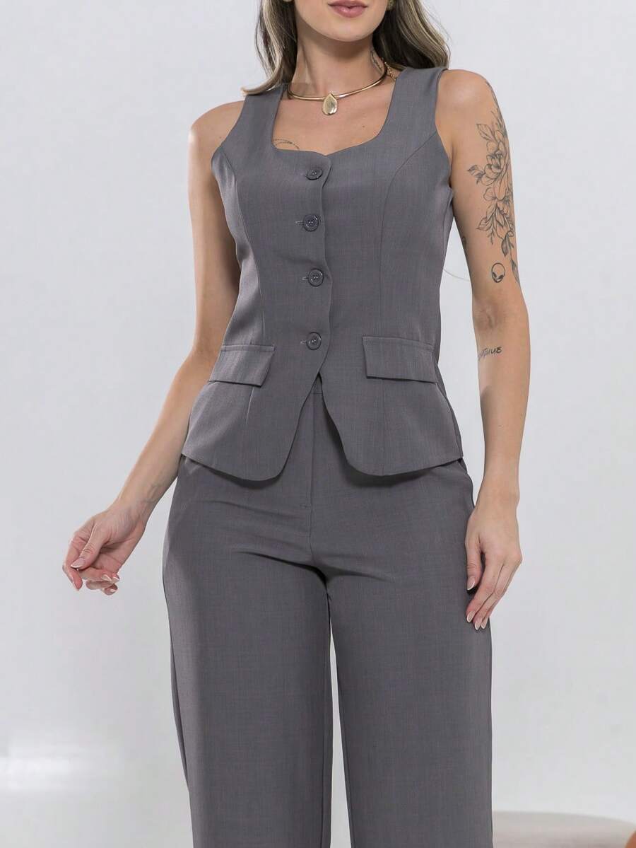 Conjunto de colete e calça Pantalona