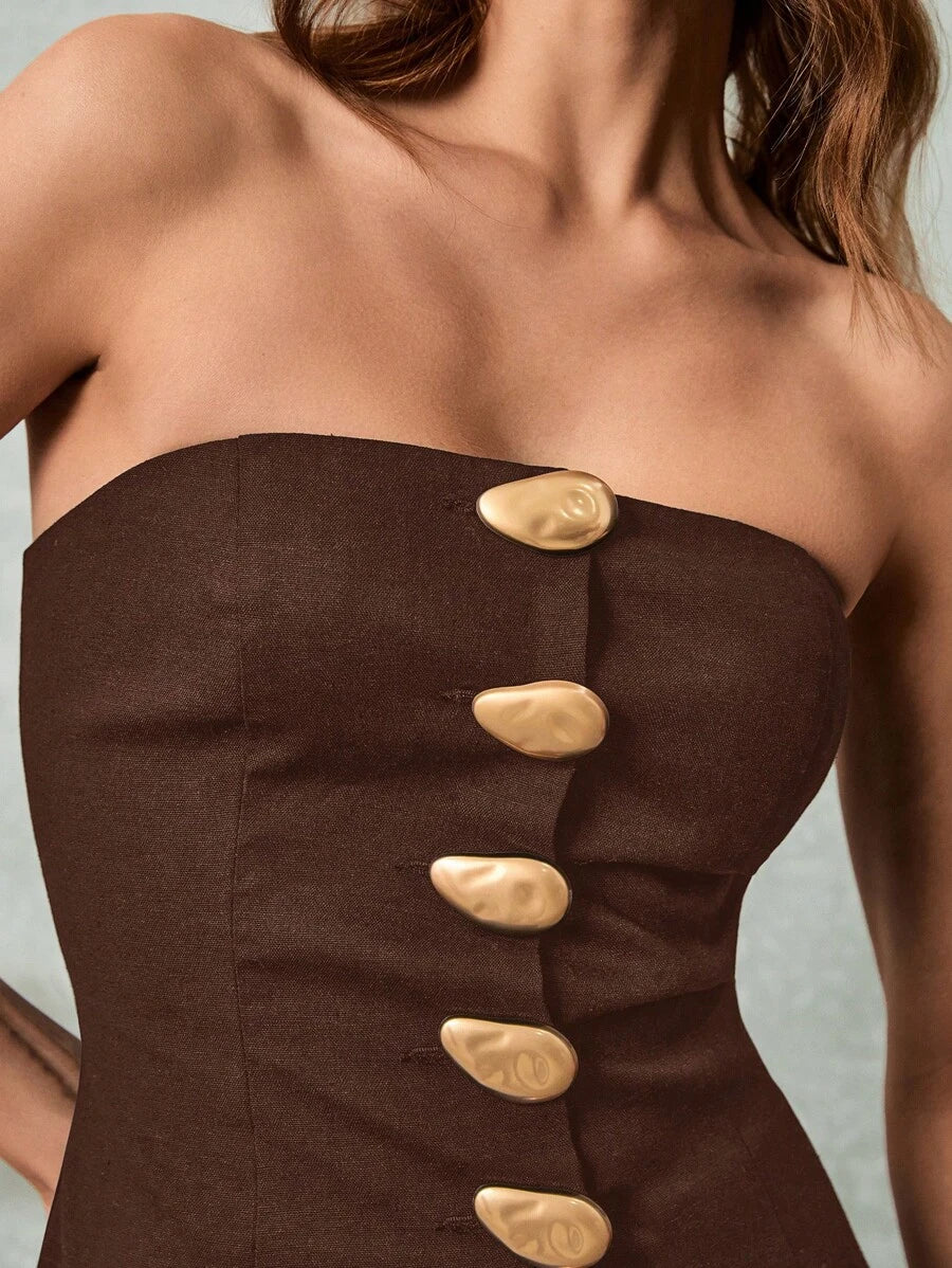 Conjunto Chic – 2 Peças com Top Bandeau e Mini Saia