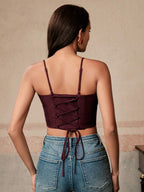 Regata Feminina Elegante Assimétrica com Alças Finas