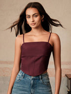 Regata Feminina Elegante Assimétrica com Alças Finas