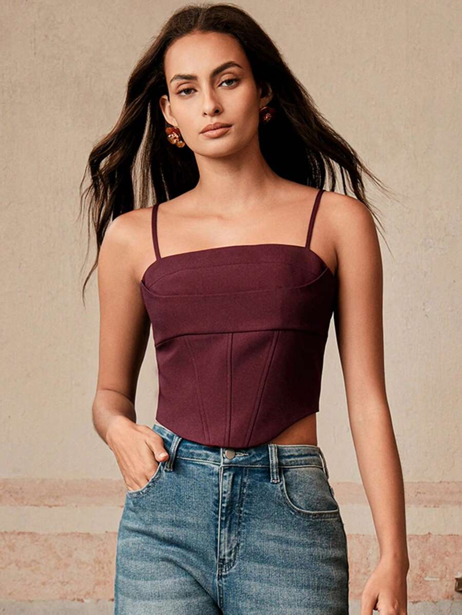 Regata Feminina Elegante Assimétrica com Alças Finas