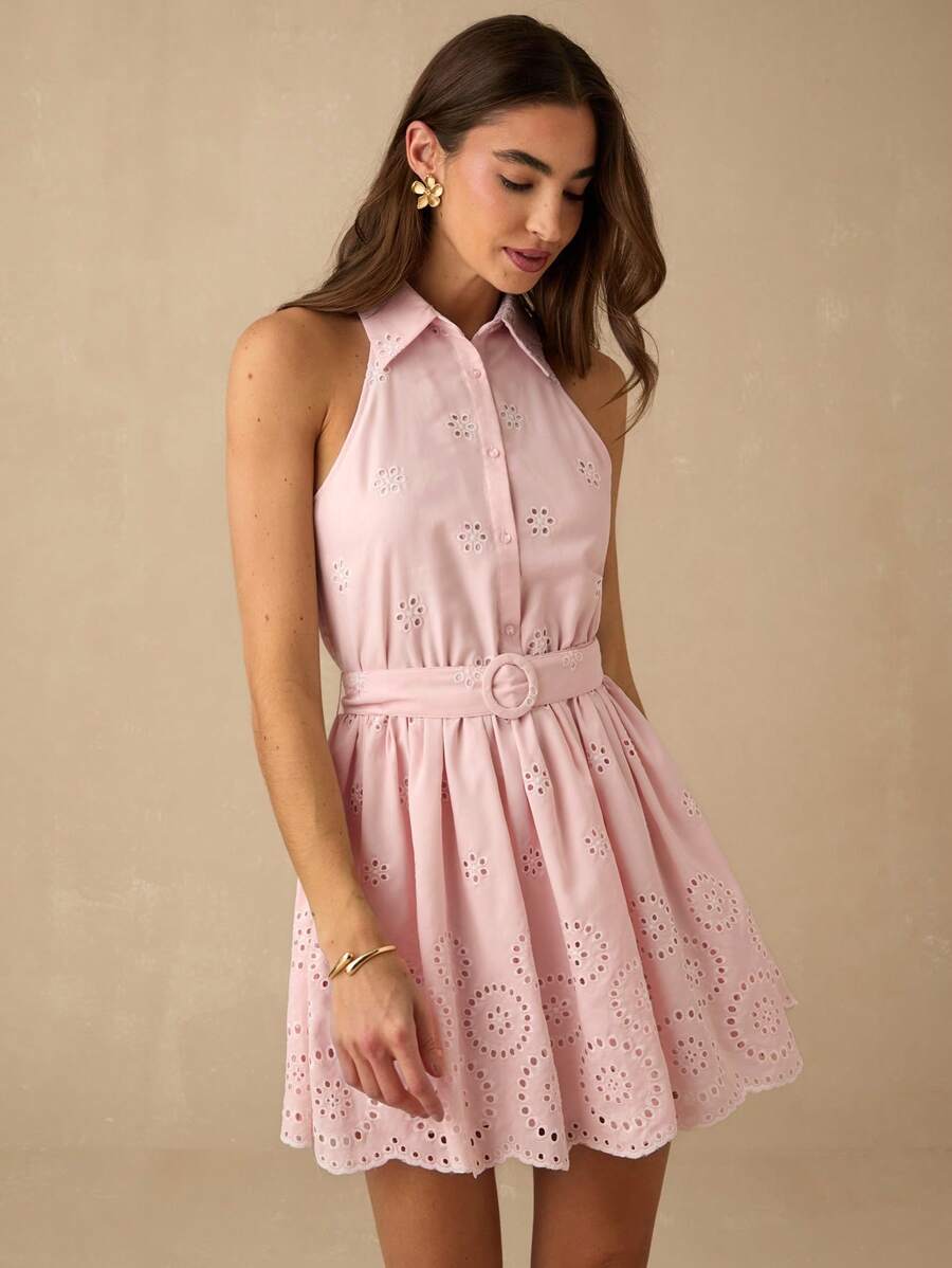 Vestido Casual Curto  Romântico de Primavera