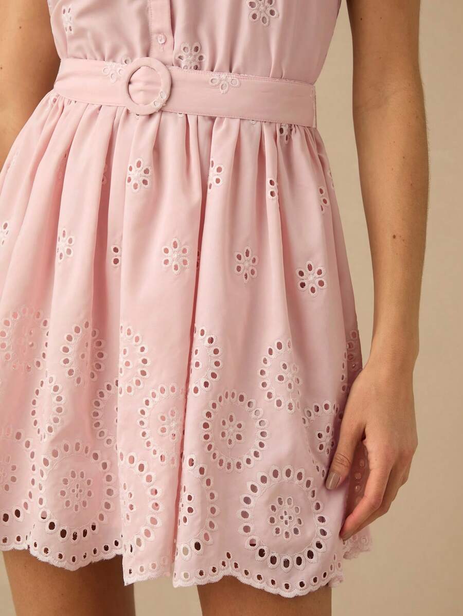 Vestido Casual Curto  Romântico de Primavera