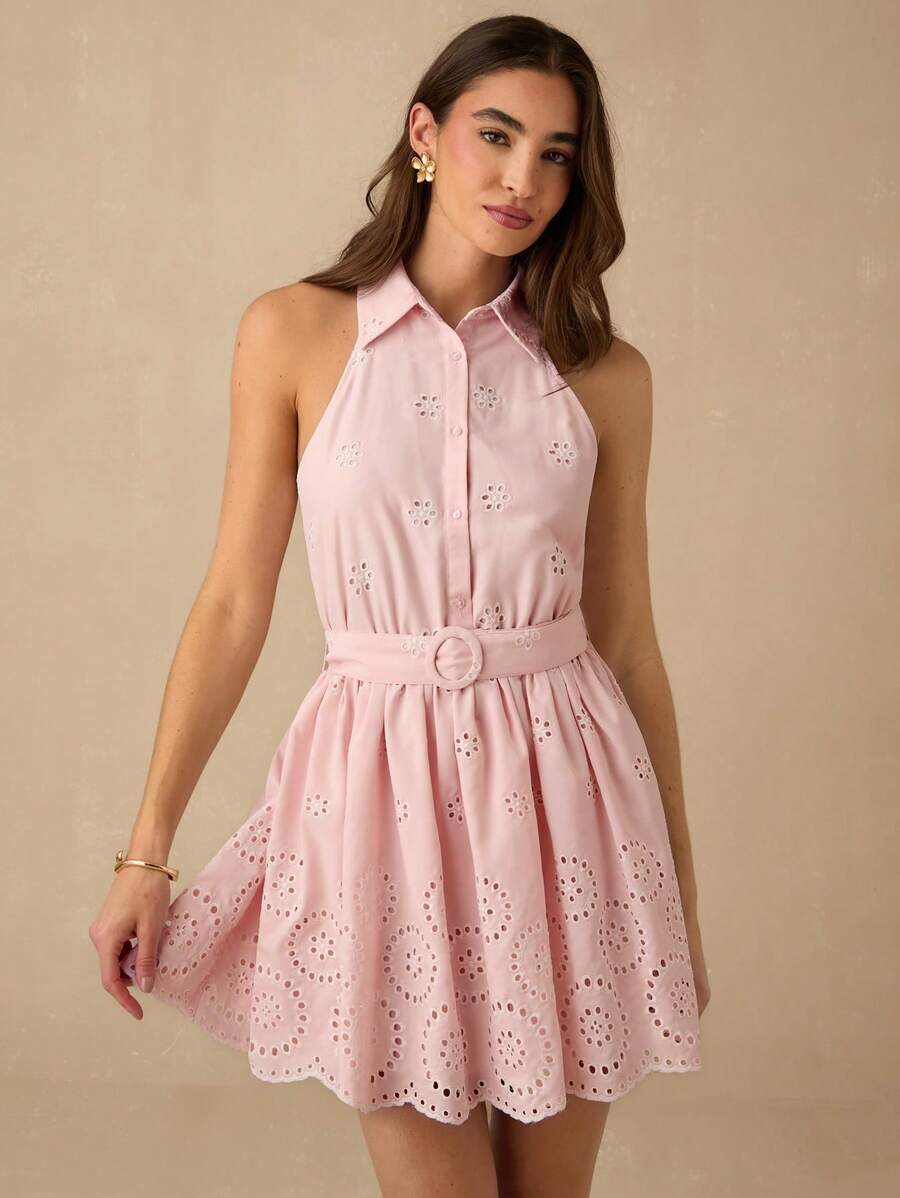 Vestido Casual Curto  Romântico de Primavera