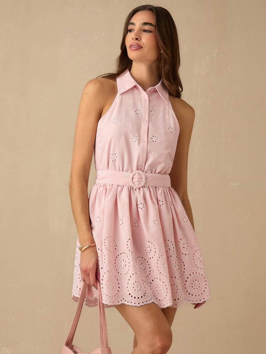 Vestido Casual Curto  Romântico de Primavera