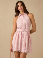 Vestido Casual Curto  Romântico de Primavera