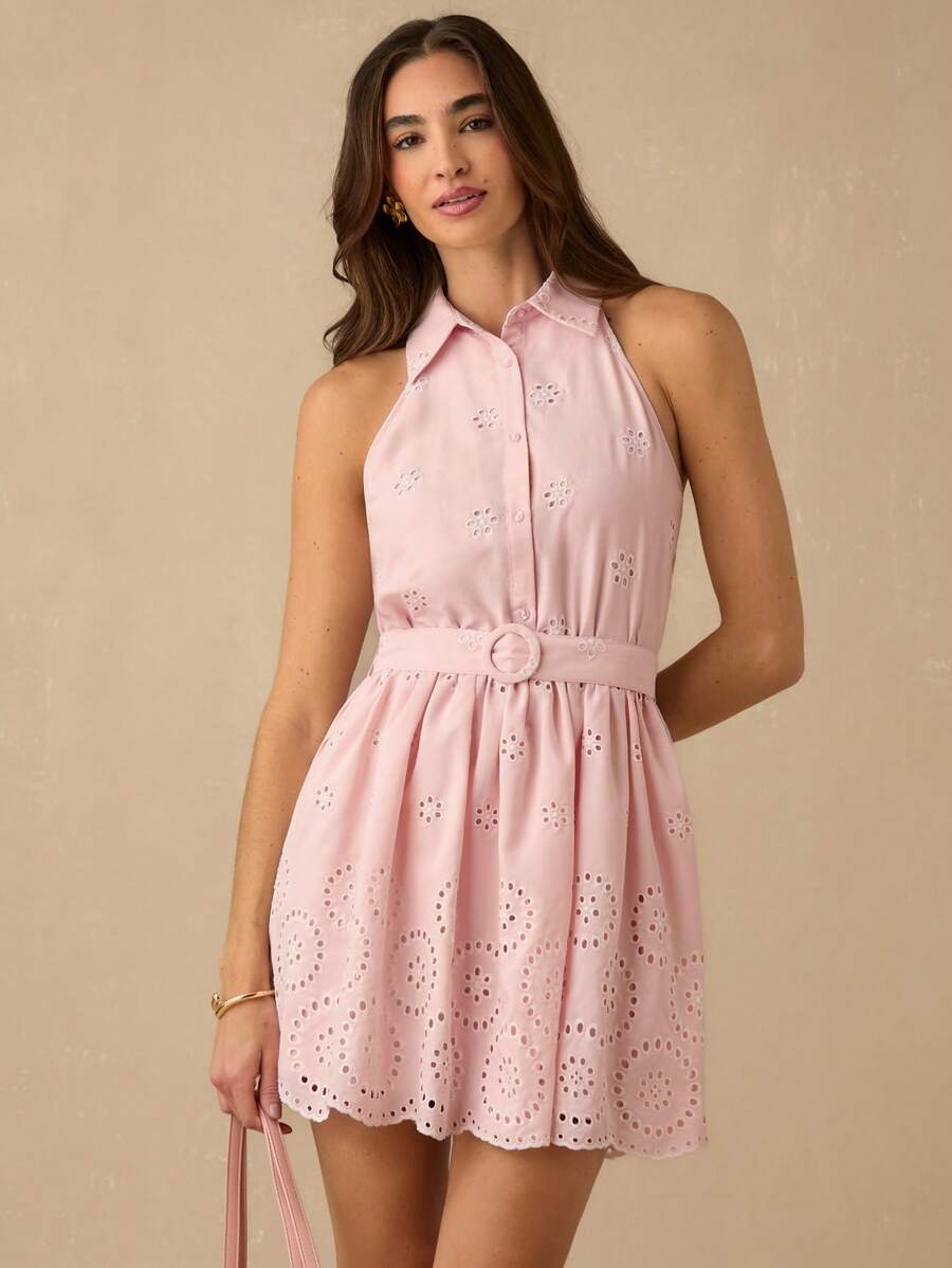Vestido Casual Curto  Romântico de Primavera