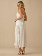 Regata Feminina Boho Branca com Bainha Assimétrica