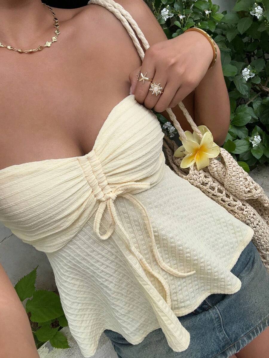 Cropped Tomara que Caia com Cordão Trançado