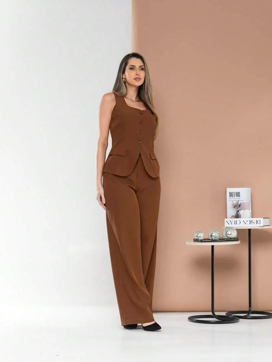 Conjunto de colete e calça Pantalona