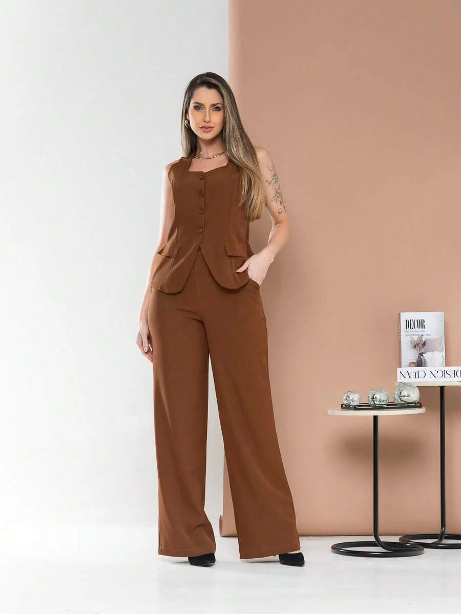 Conjunto de colete e calça Pantalona