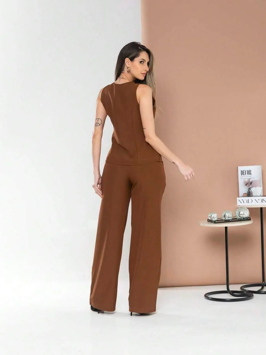 Conjunto de colete e calça Pantalona