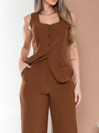 Conjunto de colete e calça Pantalona