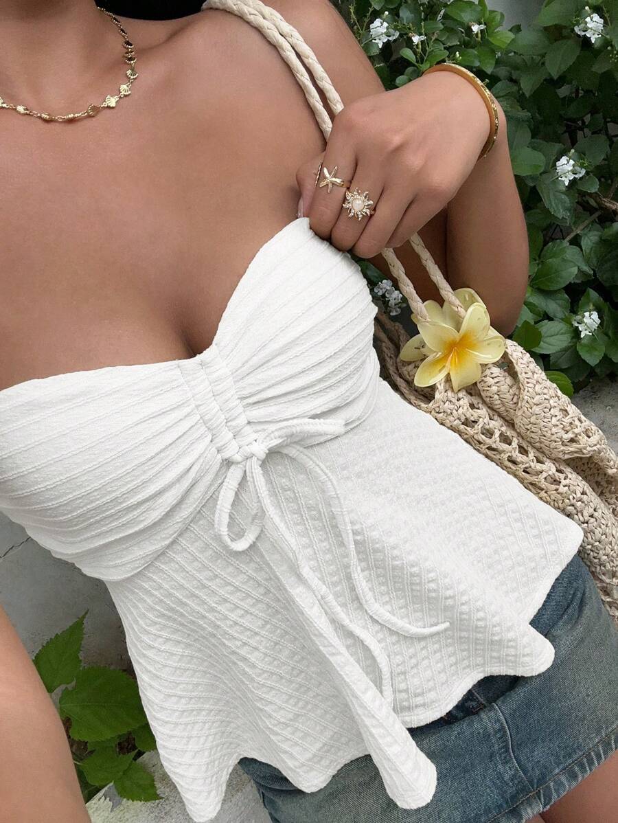 Cropped Tomara que Caia com Cordão Trançado