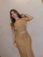 Conjunto  Cropped e Saia Alfaiataria Marrant