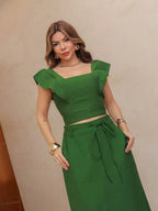 Conjunto  Cropped e Saia Alfaiataria Marrant