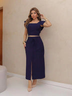 Conjunto  Cropped e Saia Alfaiataria Marrant