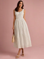 Vestido Midi Coração Branco Elegance