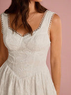 Vestido Midi Coração Branco Elegance