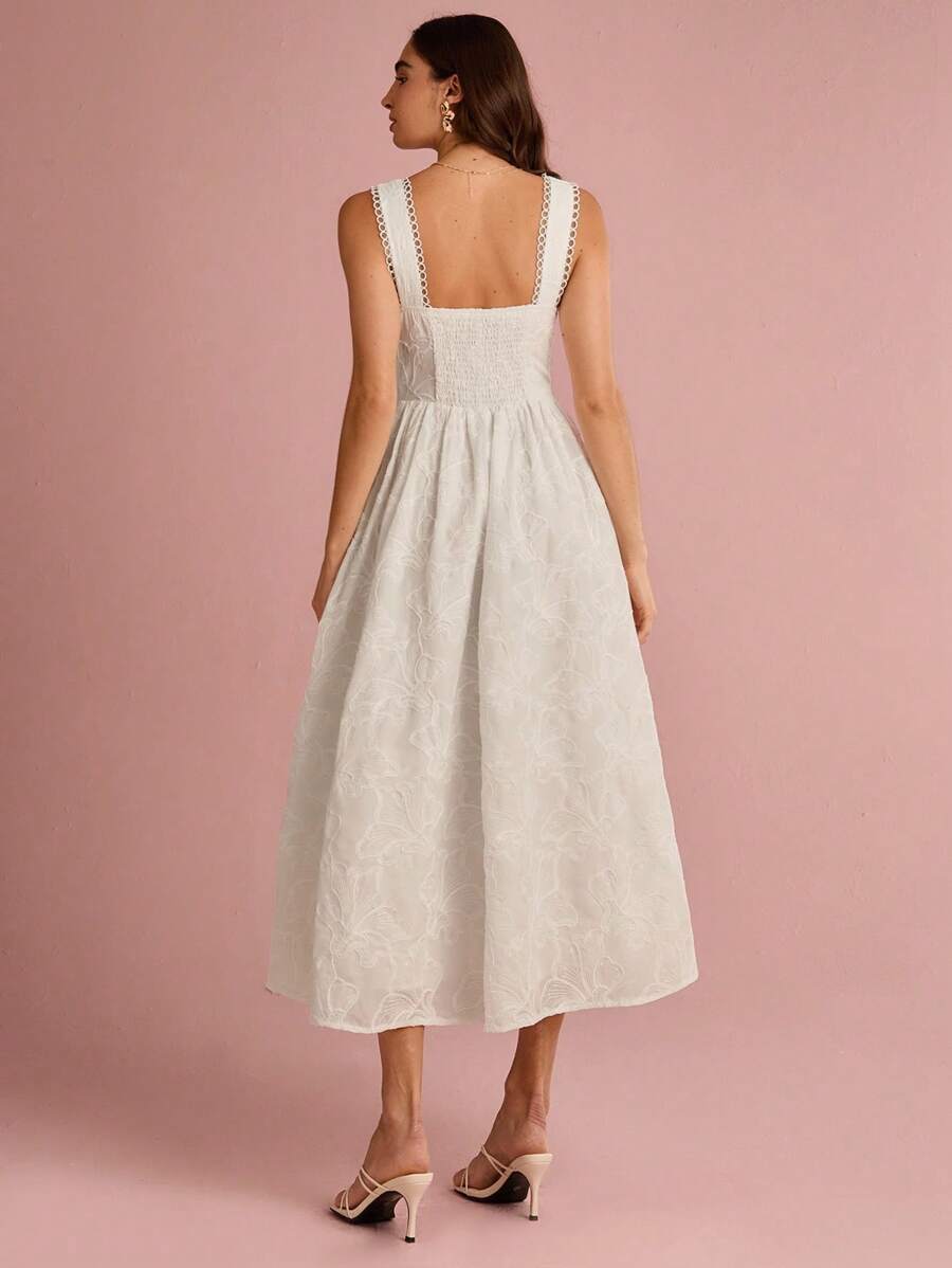 Vestido Midi Coração Branco Elegance
