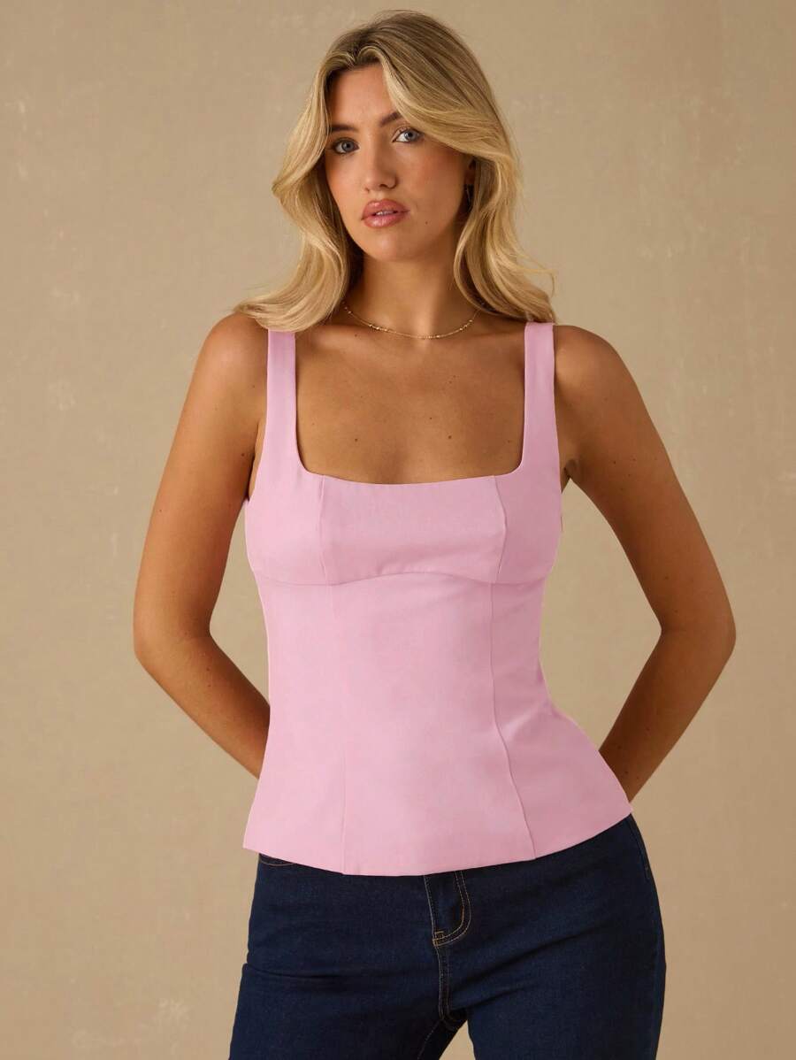 Top Regata Feminina de Veludo com Brilho e Laço nas Costas