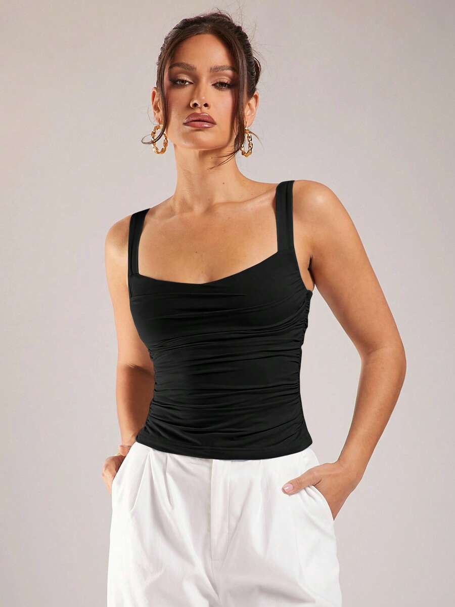 Regata Feminina Minimalista de Cor Sólida