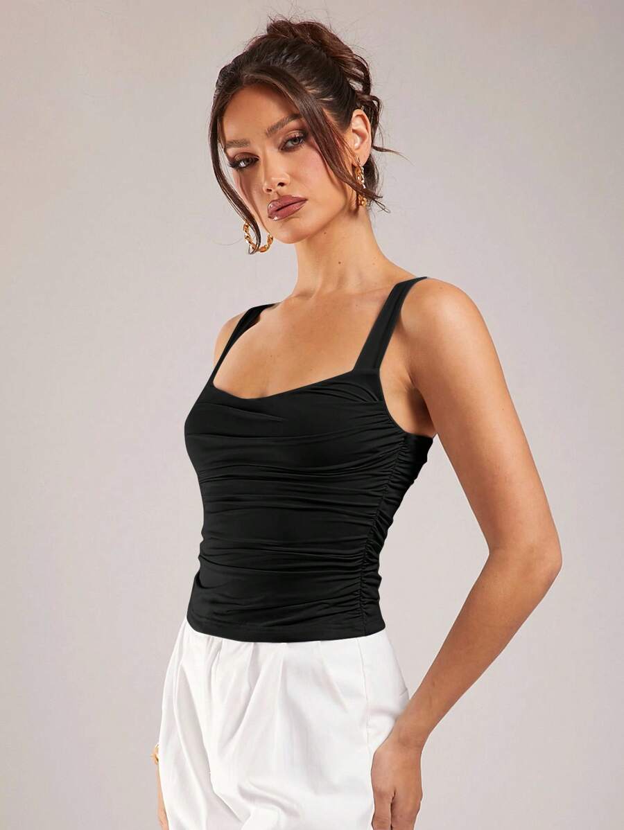 Regata Feminina Minimalista de Cor Sólida