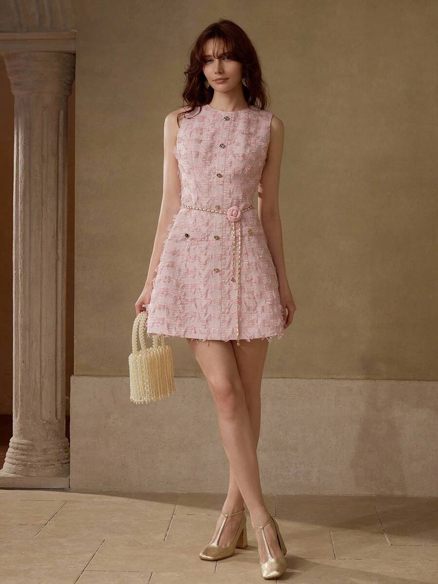 Vestido Mini Premium com Botões e Cinto