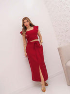 Conjunto  Cropped e Saia Alfaiataria Marrant