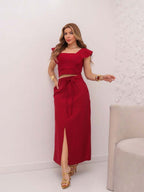 Conjunto  Cropped e Saia Alfaiataria Marrant