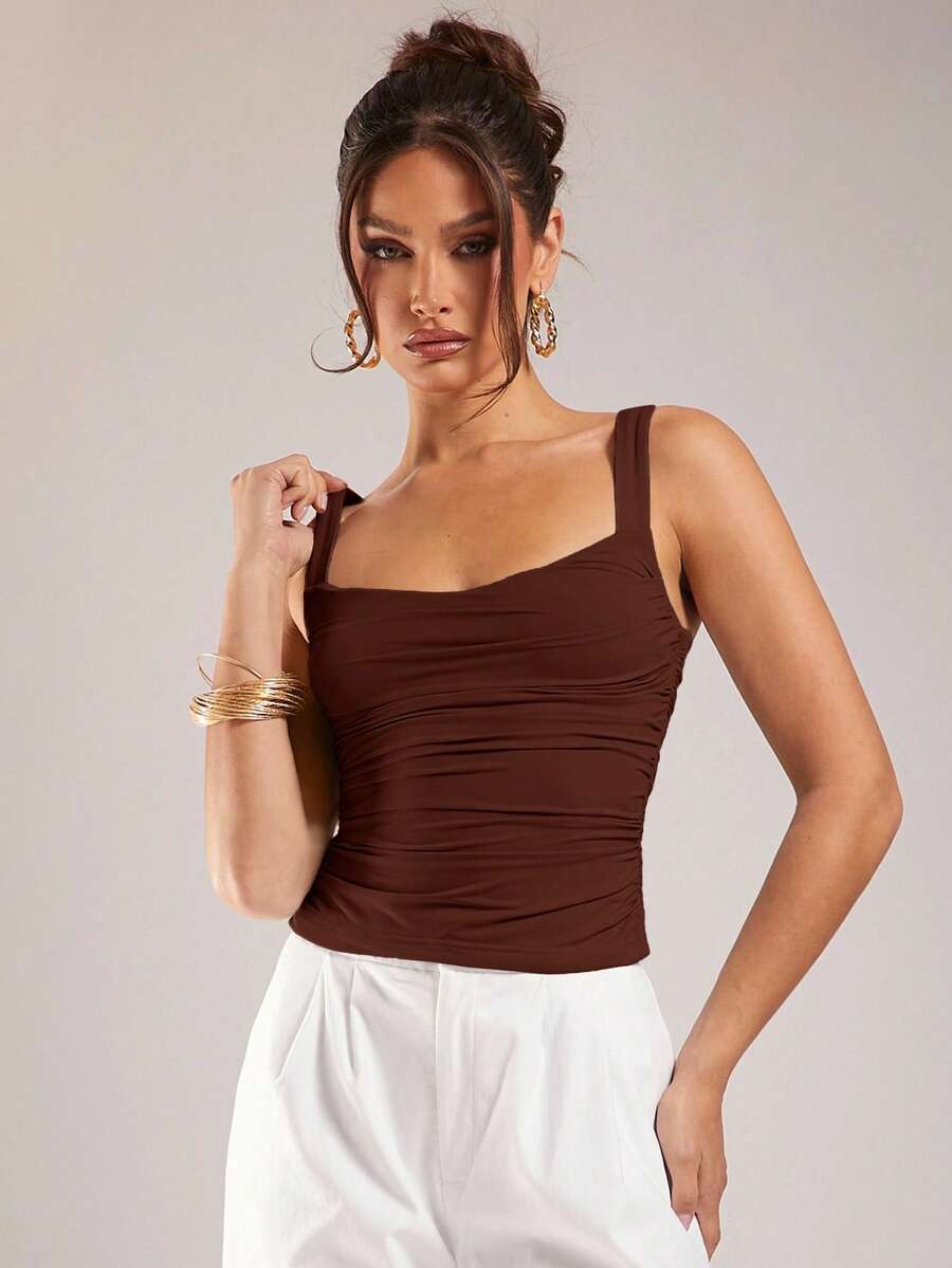 Regata Feminina Minimalista de Cor Sólida