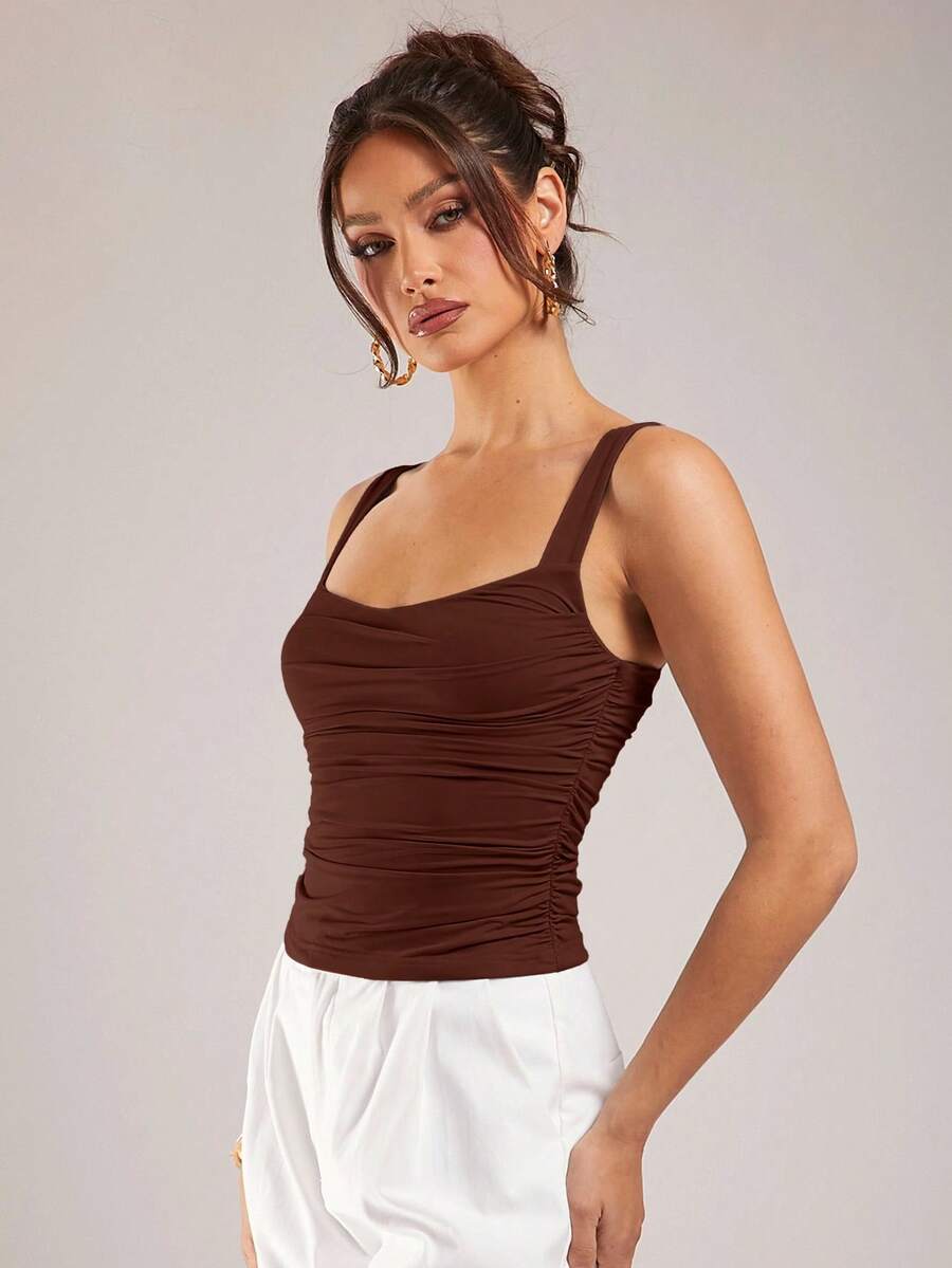 Regata Feminina Minimalista de Cor Sólida