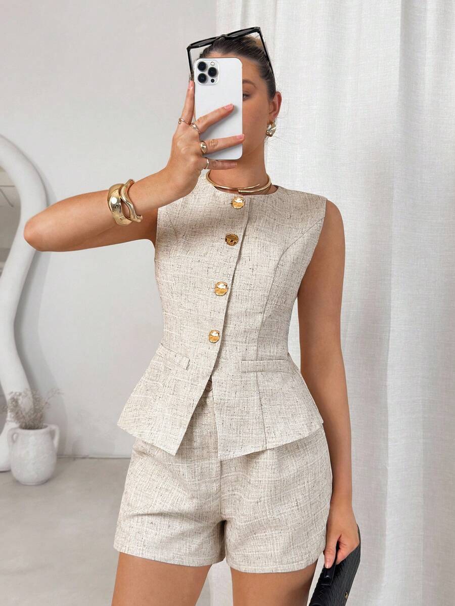 Conjunto Véra 2 Peças com Colete Metálico