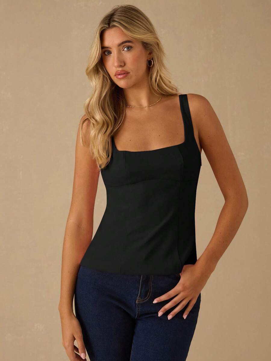 Top Regata Feminina de Veludo com Brilho e Laço nas Costas