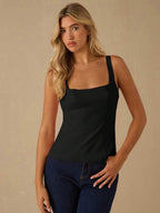 Top Regata Feminina de Veludo com Brilho e Laço nas Costas