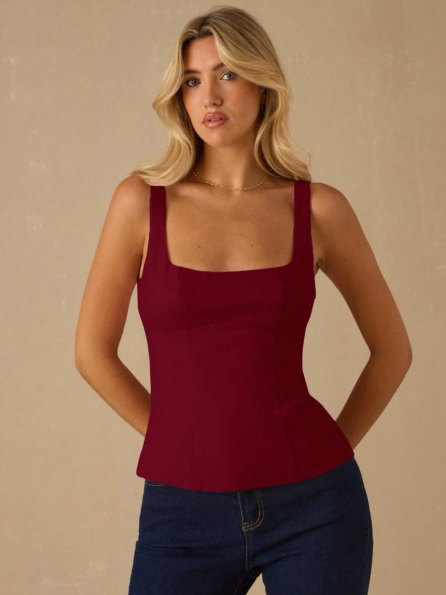 Top Regata Feminina de Veludo com Brilho e Laço nas Costas