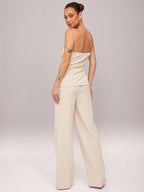 Conjunto Impacto com  Top Assimétrico sem Alça com Botão Metálico