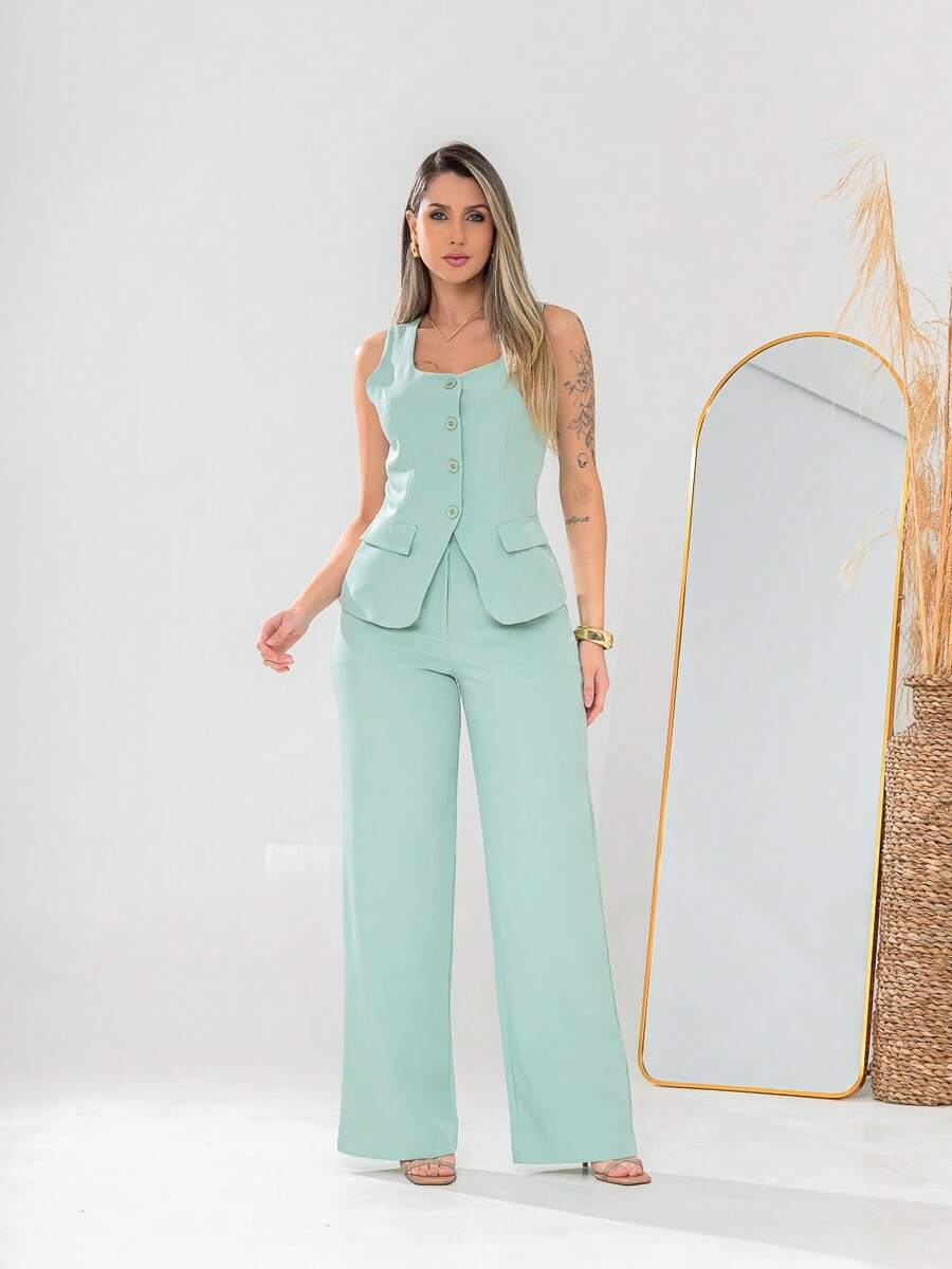 Conjunto de colete e calça Pantalona