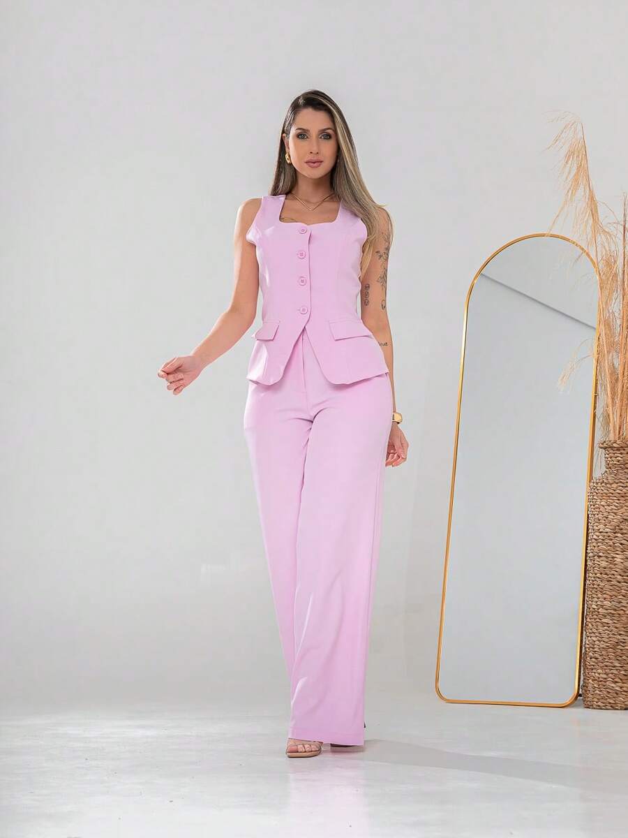 Conjunto de colete e calça Pantalona