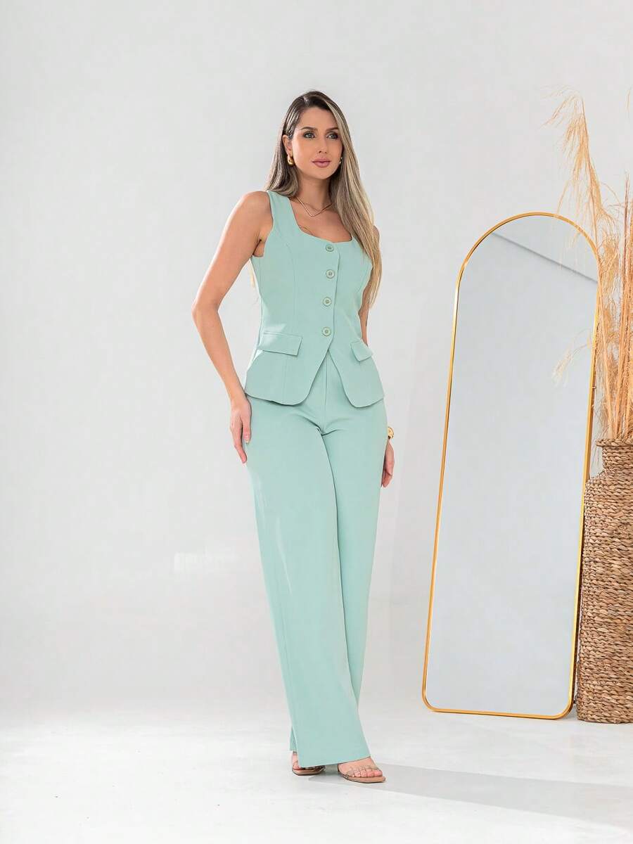 Conjunto de colete e calça Pantalona