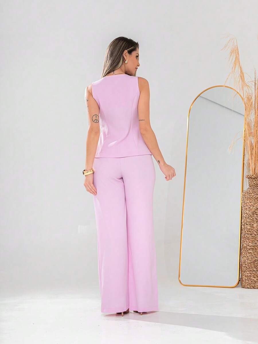 Conjunto de colete e calça Pantalona