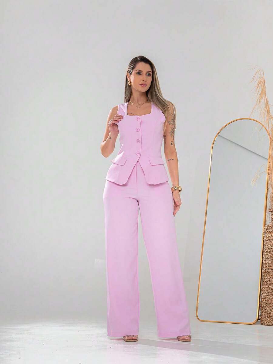 Conjunto de colete e calça Pantalona