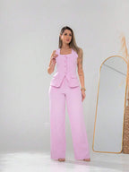 Conjunto de colete e calça Pantalona