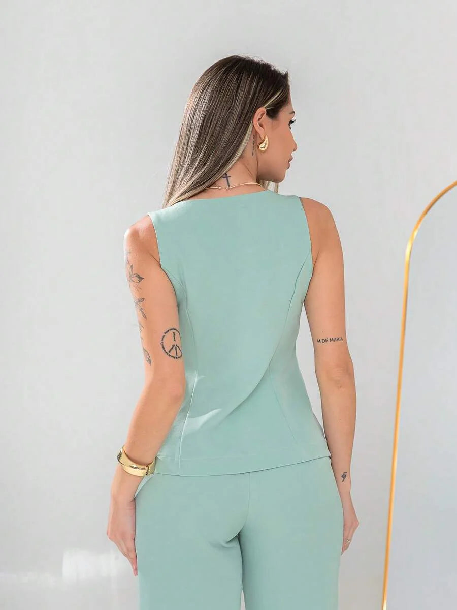 Conjunto de colete e calça Pantalona