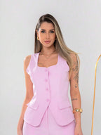 Conjunto de colete e calça Pantalona